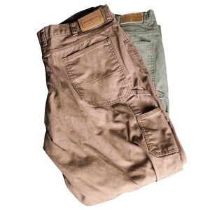 Schmidt Workwear Men's Brown & Olive Canvas Carpenter Pants Size 42x34